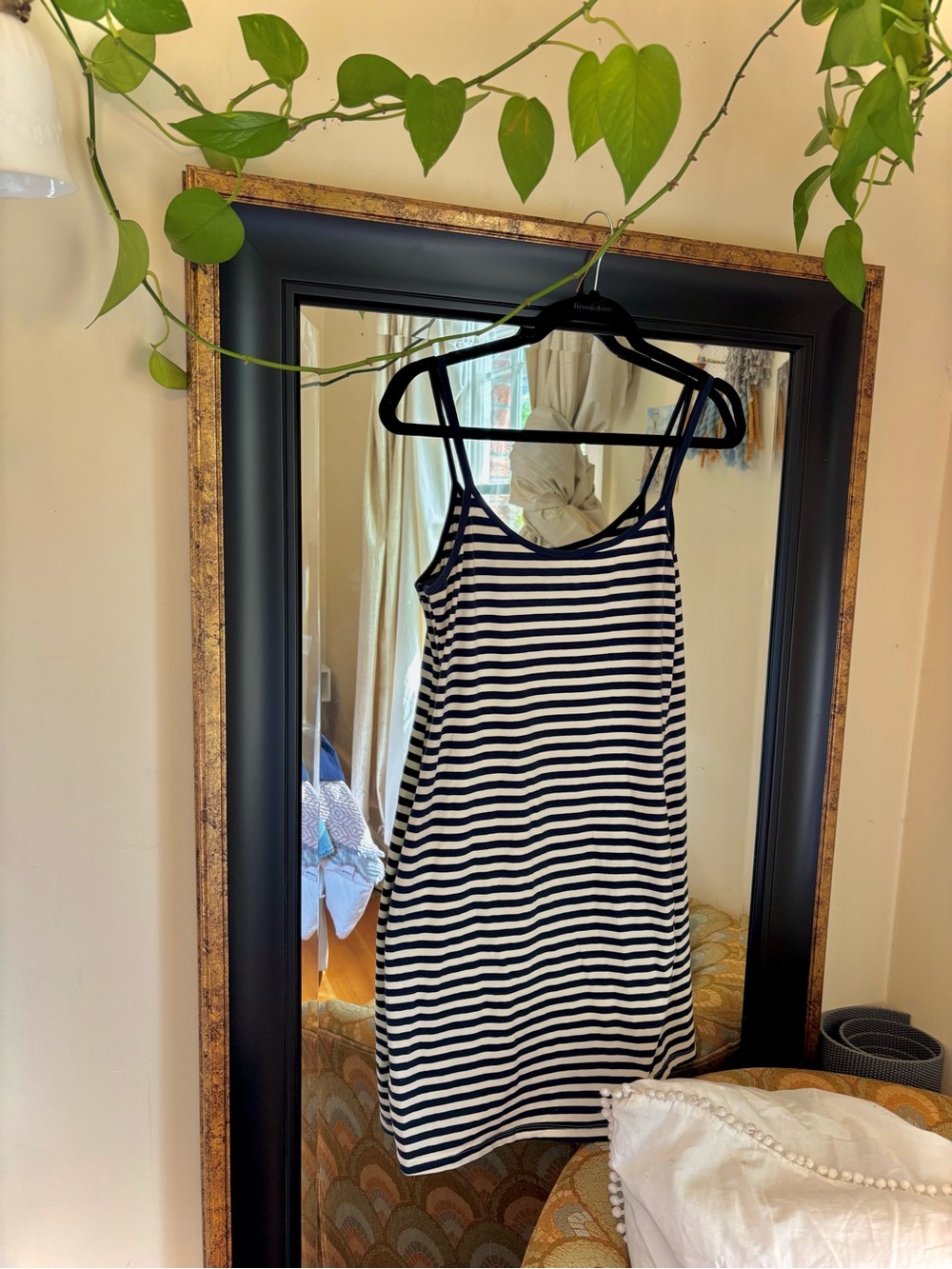 Brandy Melville Striped Navy and White Tank Dress
